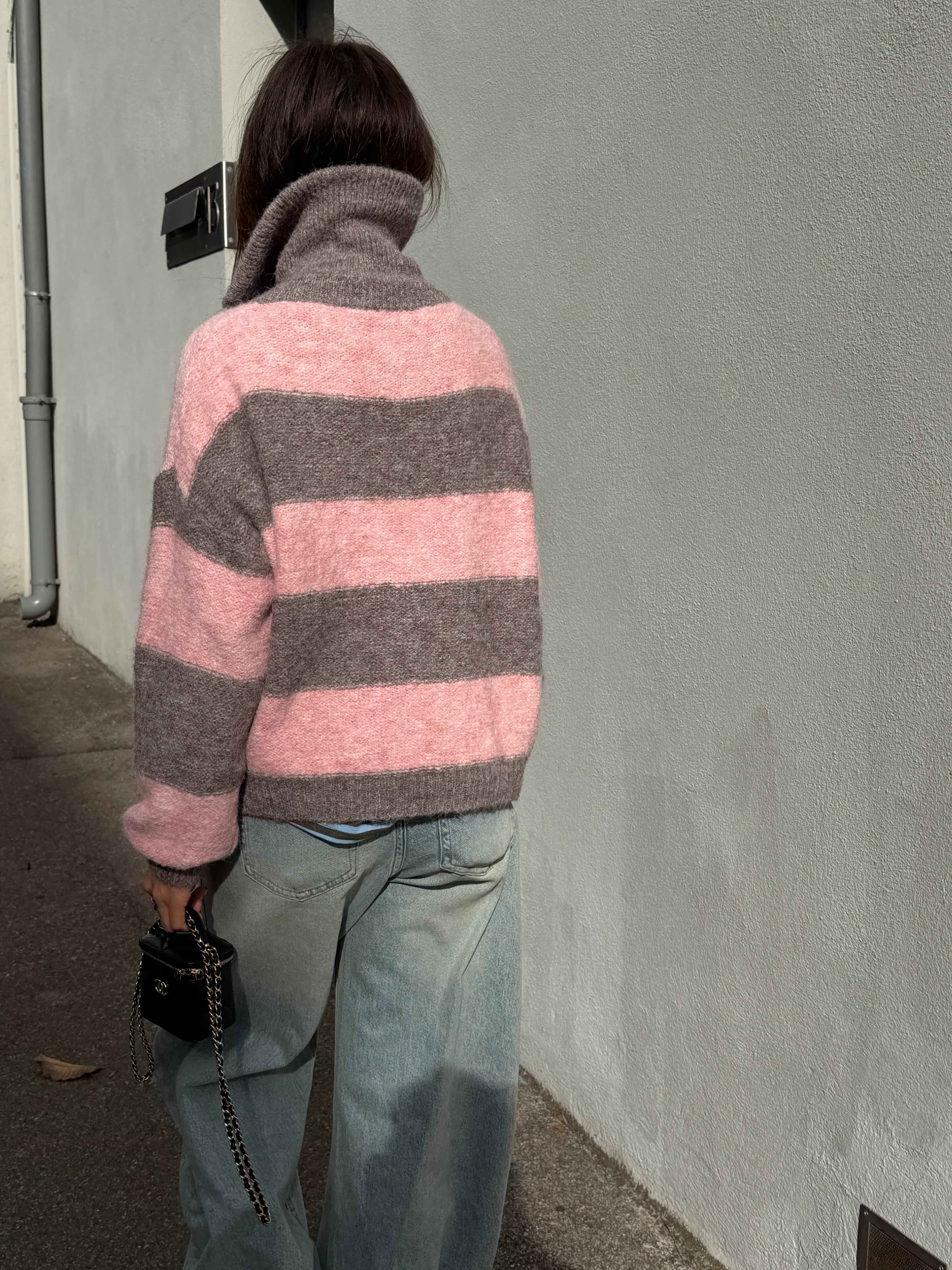 Gilet Gracie rose et gris - Image 4