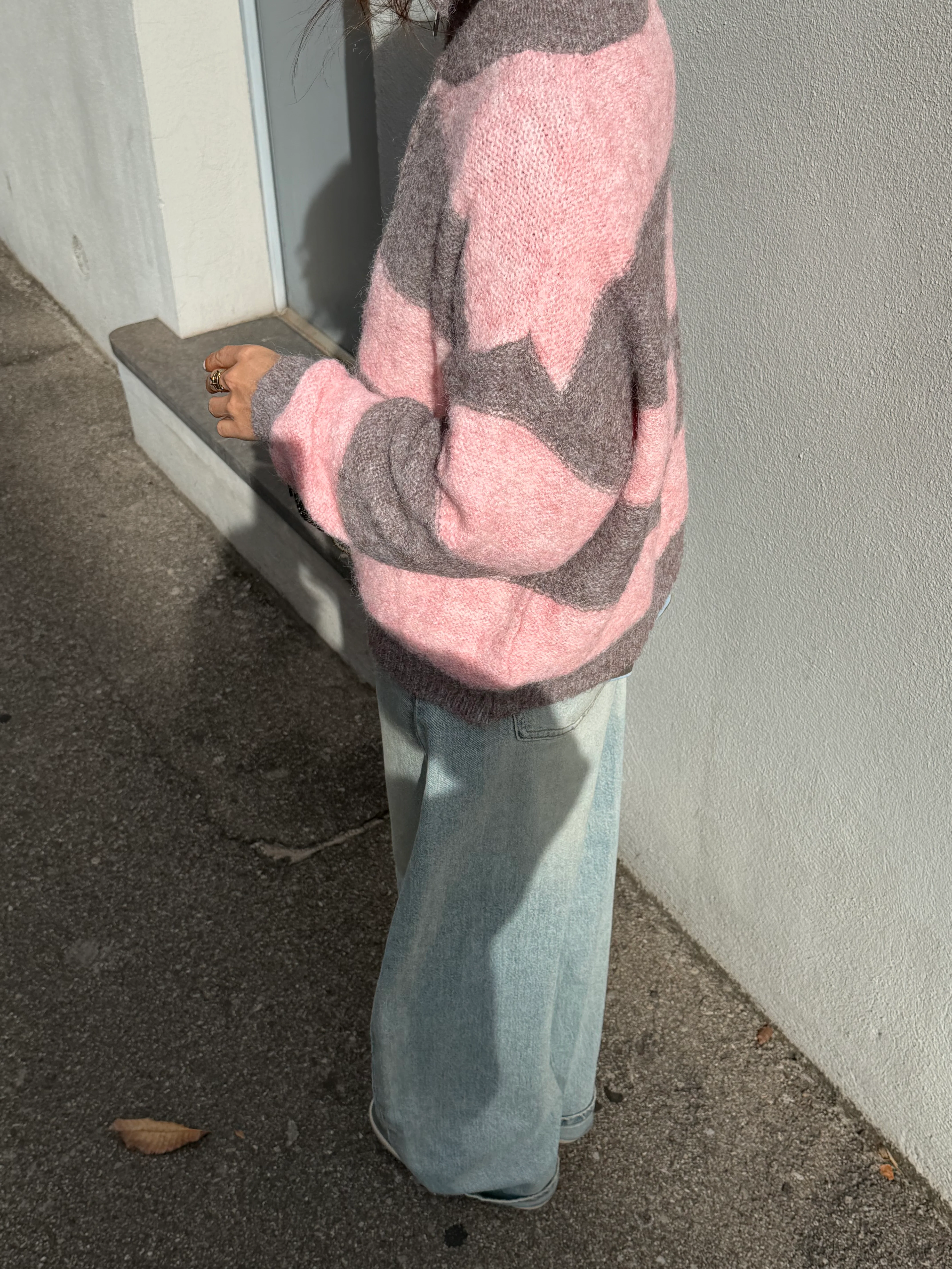 Gilet Gracie rose et gris - Image 5