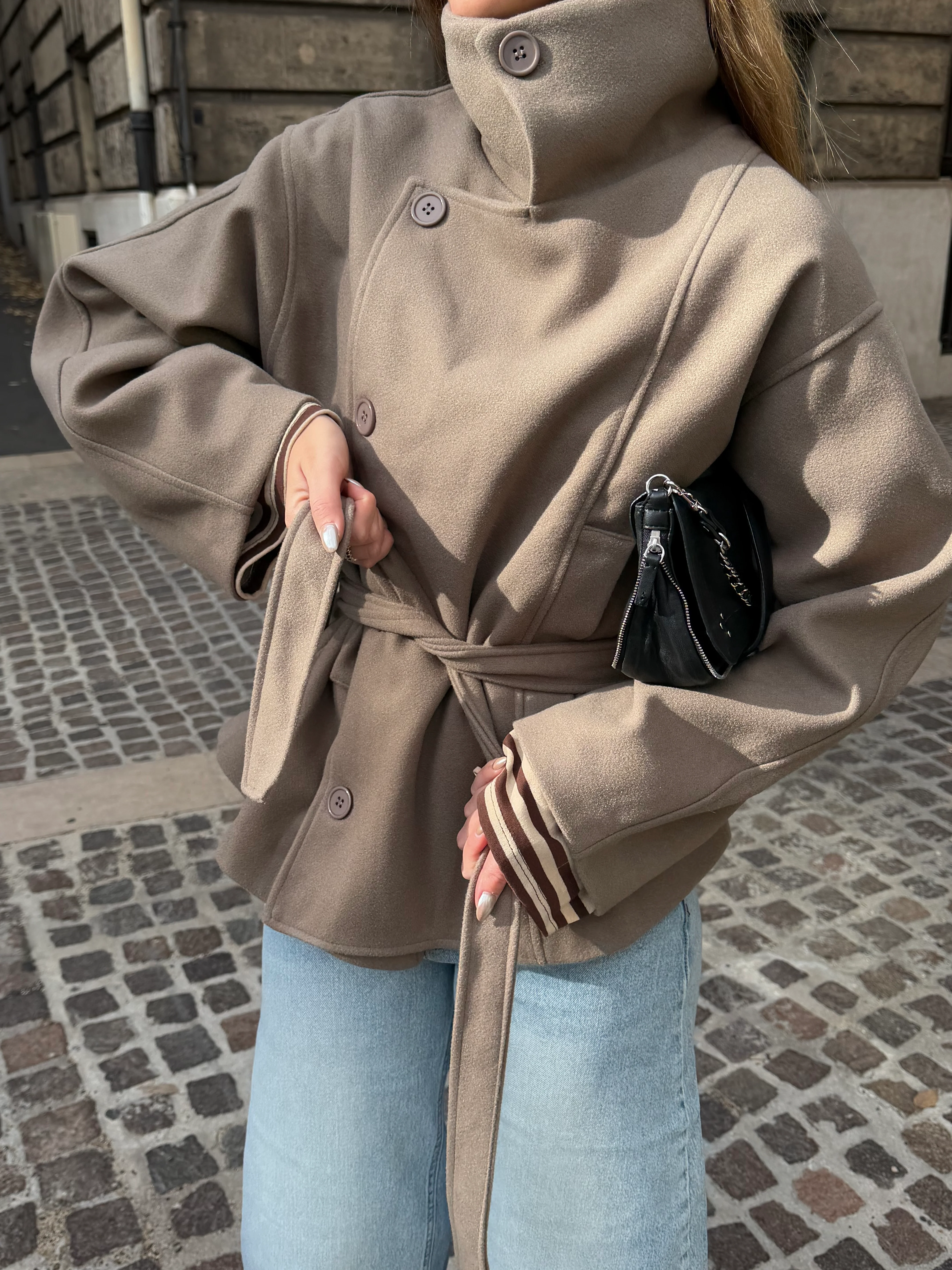 Manteau Roxane taupe - Image 3