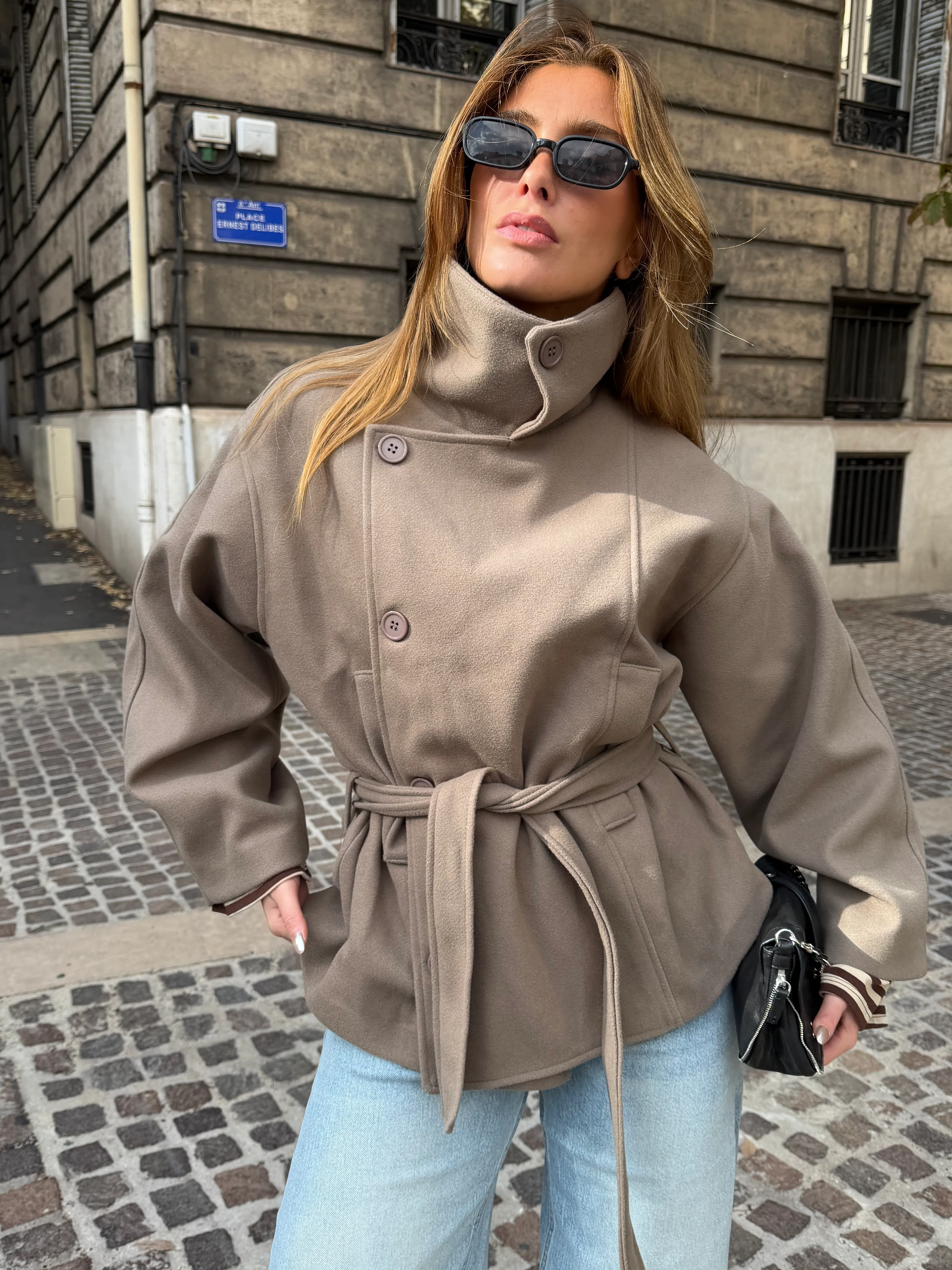 Manteau Roxane taupe - Image 6