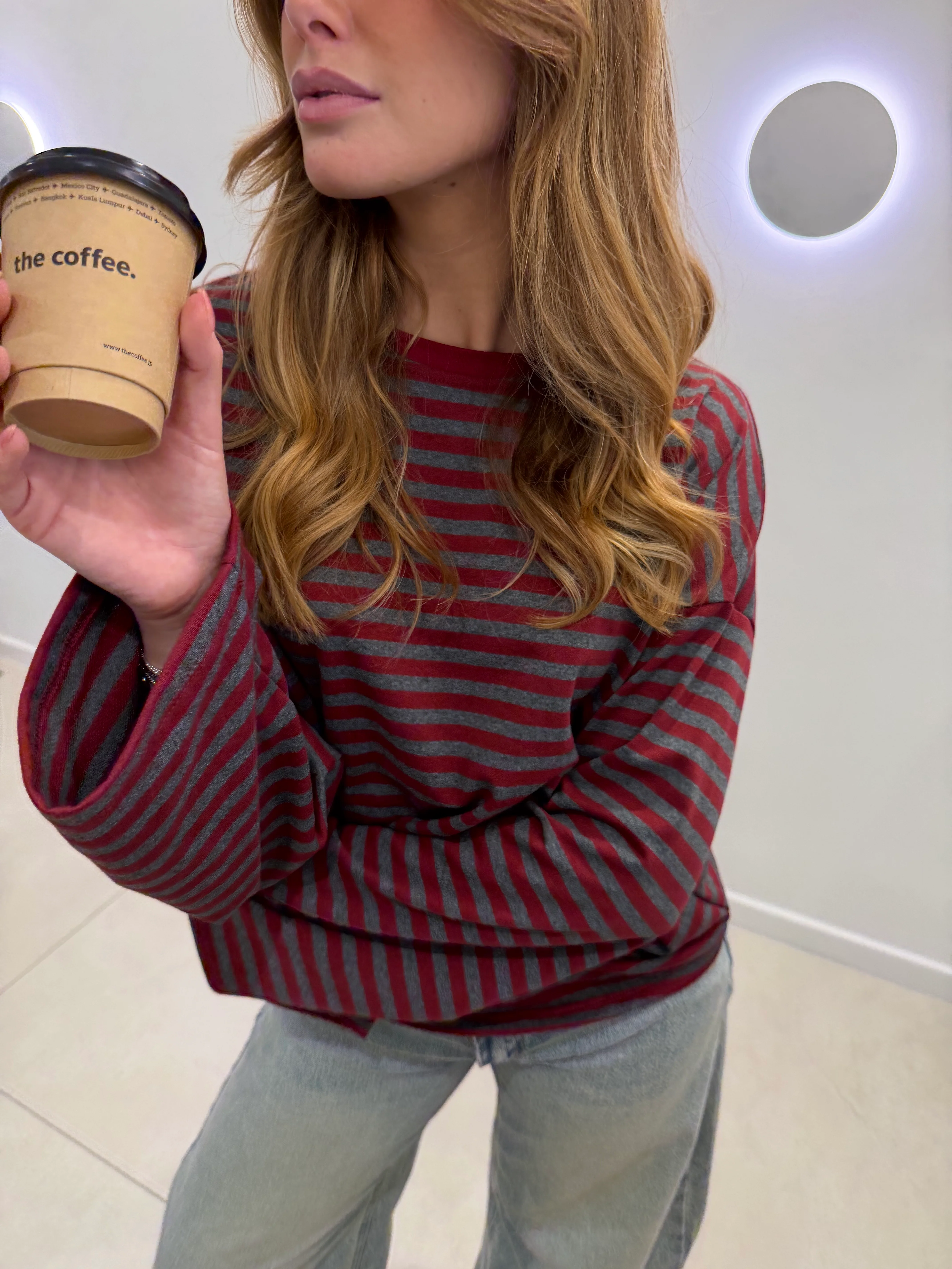 Tee-shirt Océane gris et bordeaux - Image 3