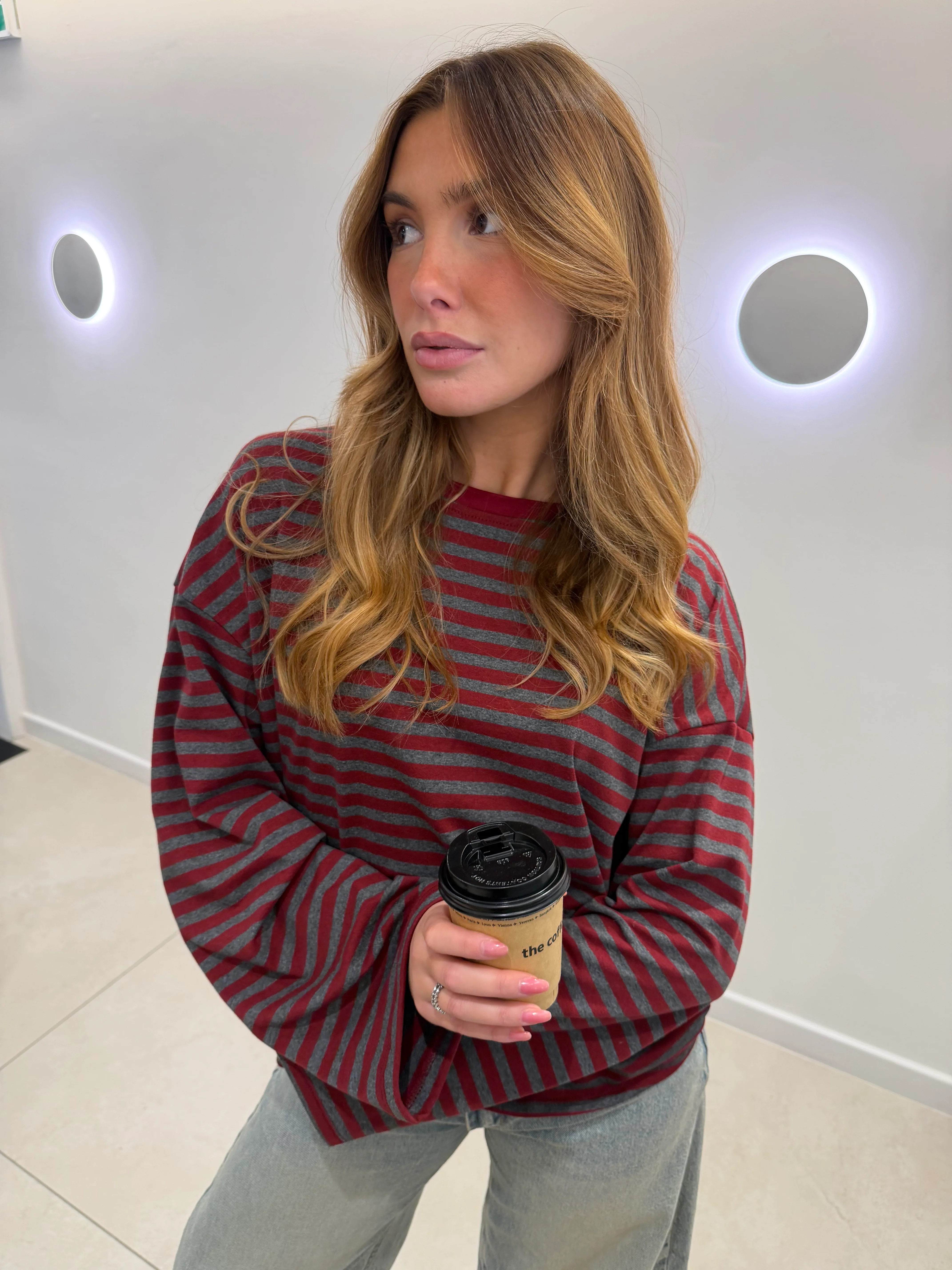 Tee-shirt Océane gris et bordeaux - Image 4