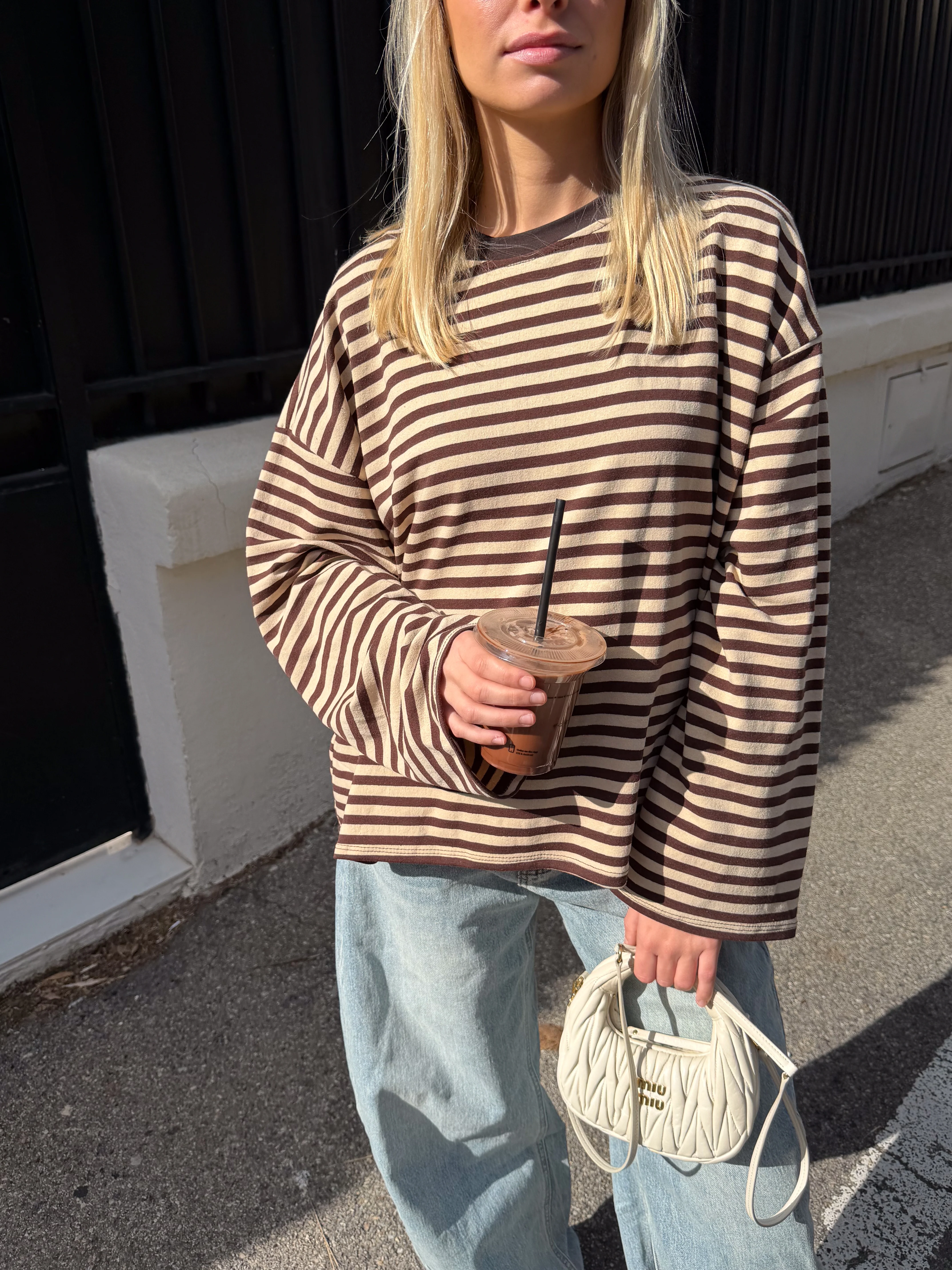 Tee-shirt Océane beige et marron - Image 6