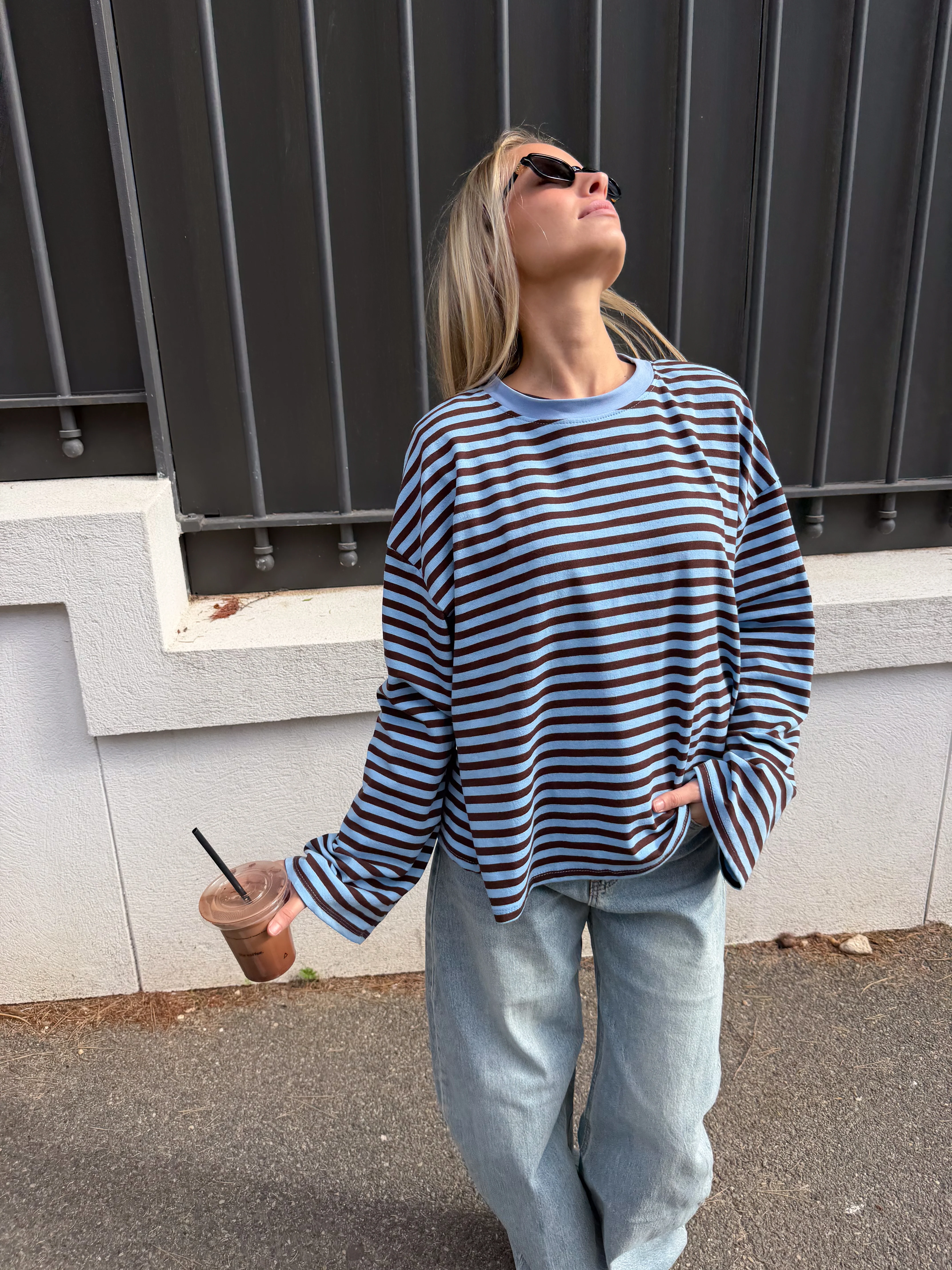 Tee-shirt Océane bleu clair et marron - Image 3