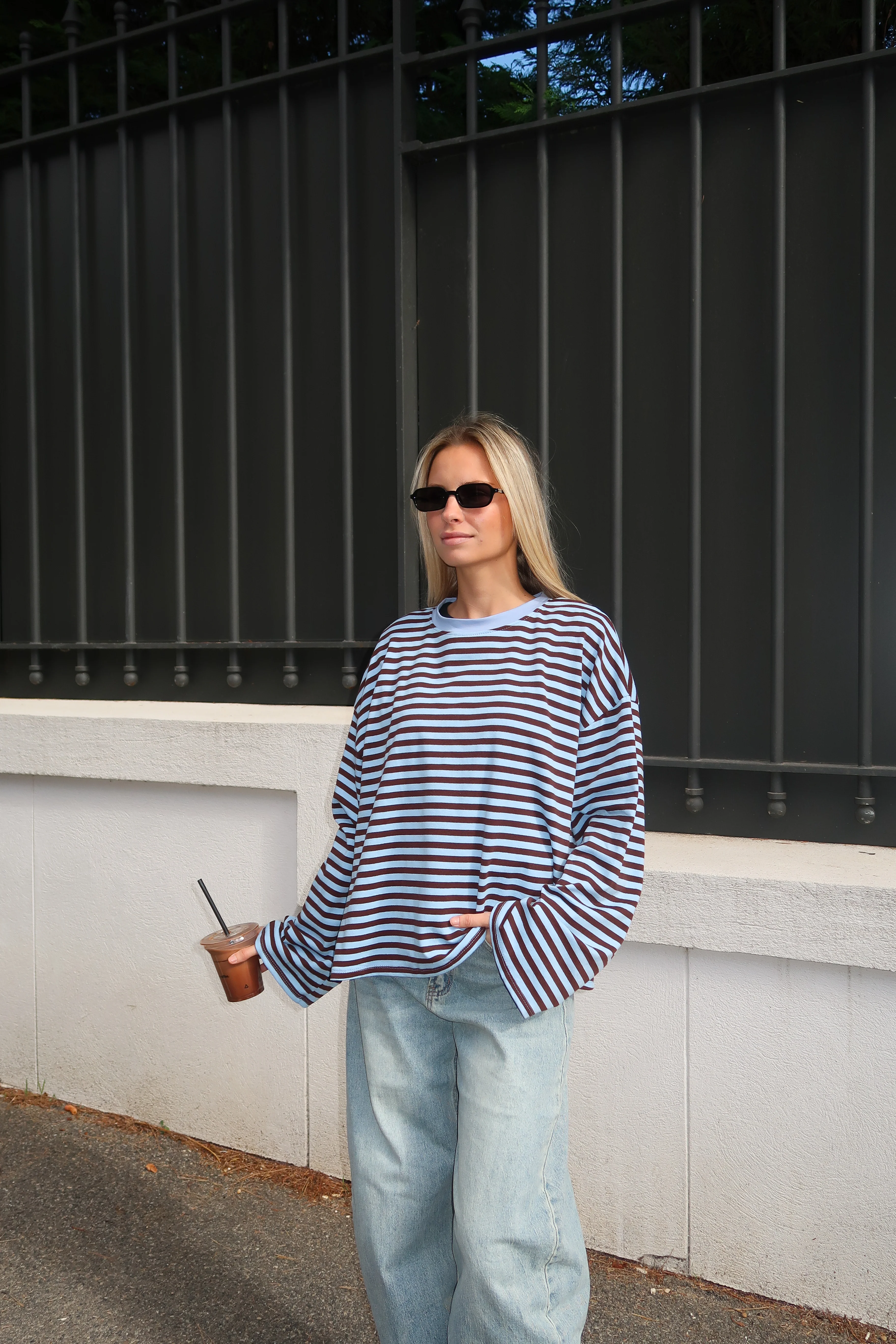 Tee-shirt Océane bleu clair et marron - Image 4