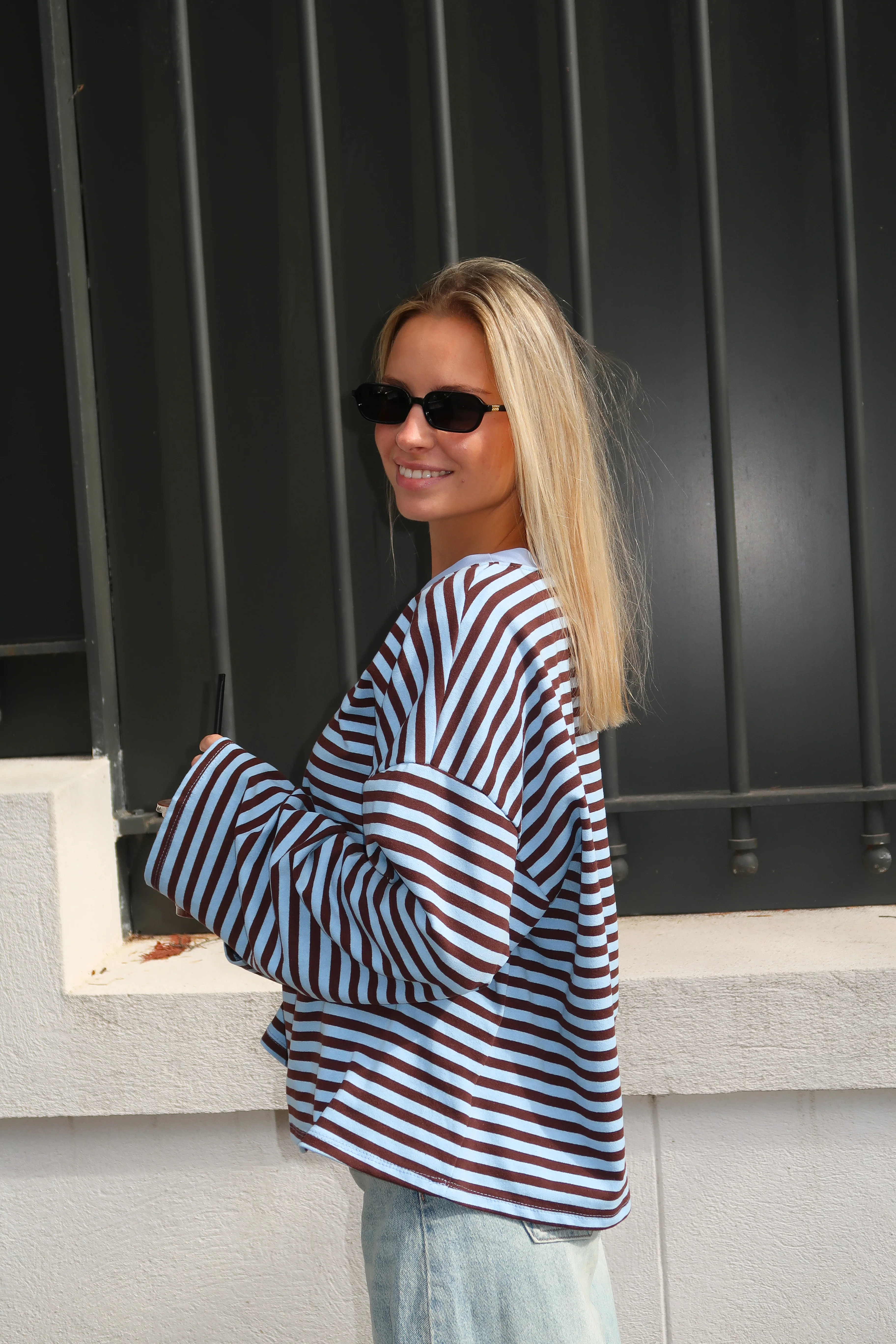 Tee-shirt Océane bleu clair et marron - Image 5