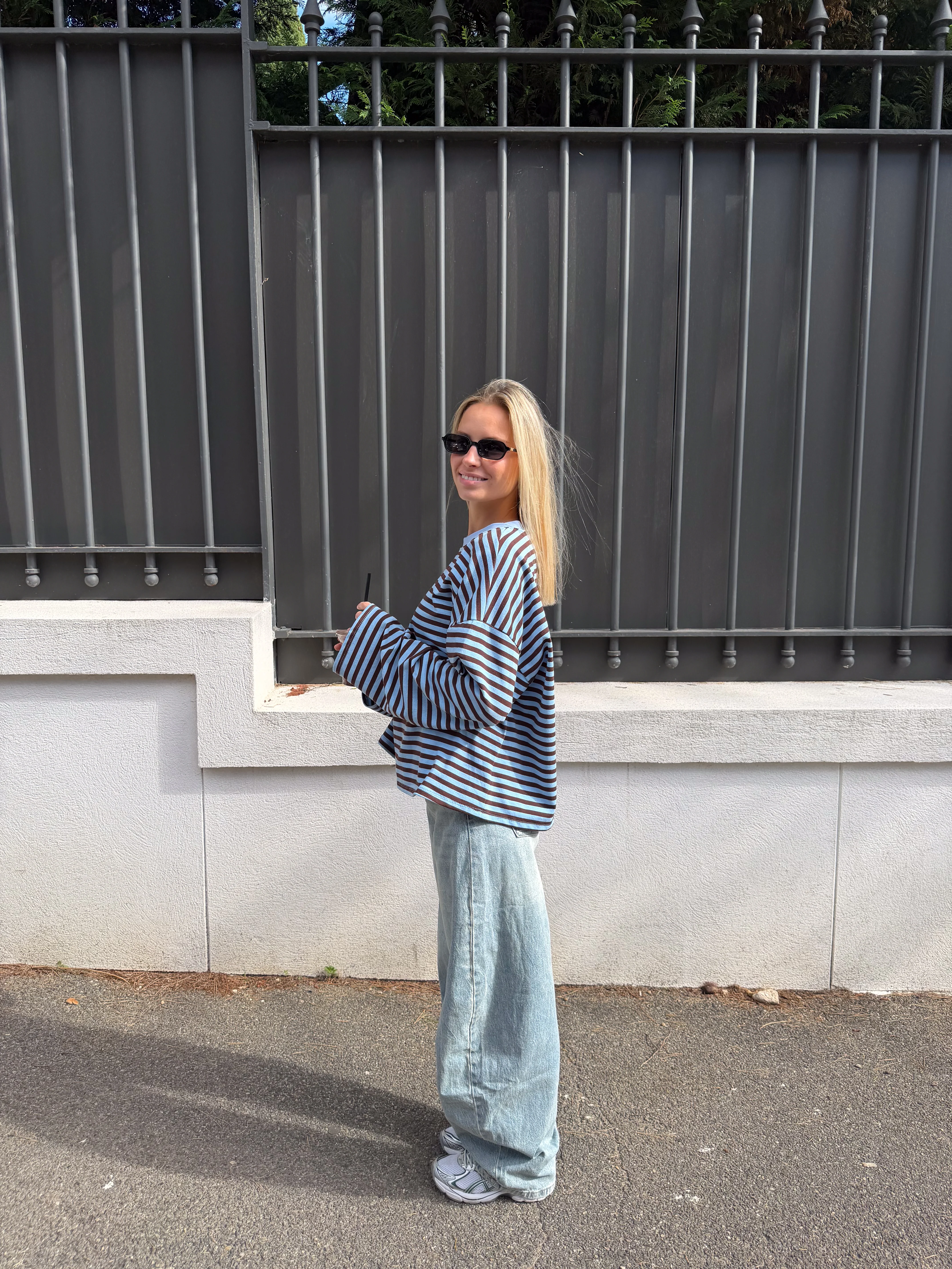 Tee-shirt Océane bleu clair et marron - Image 6