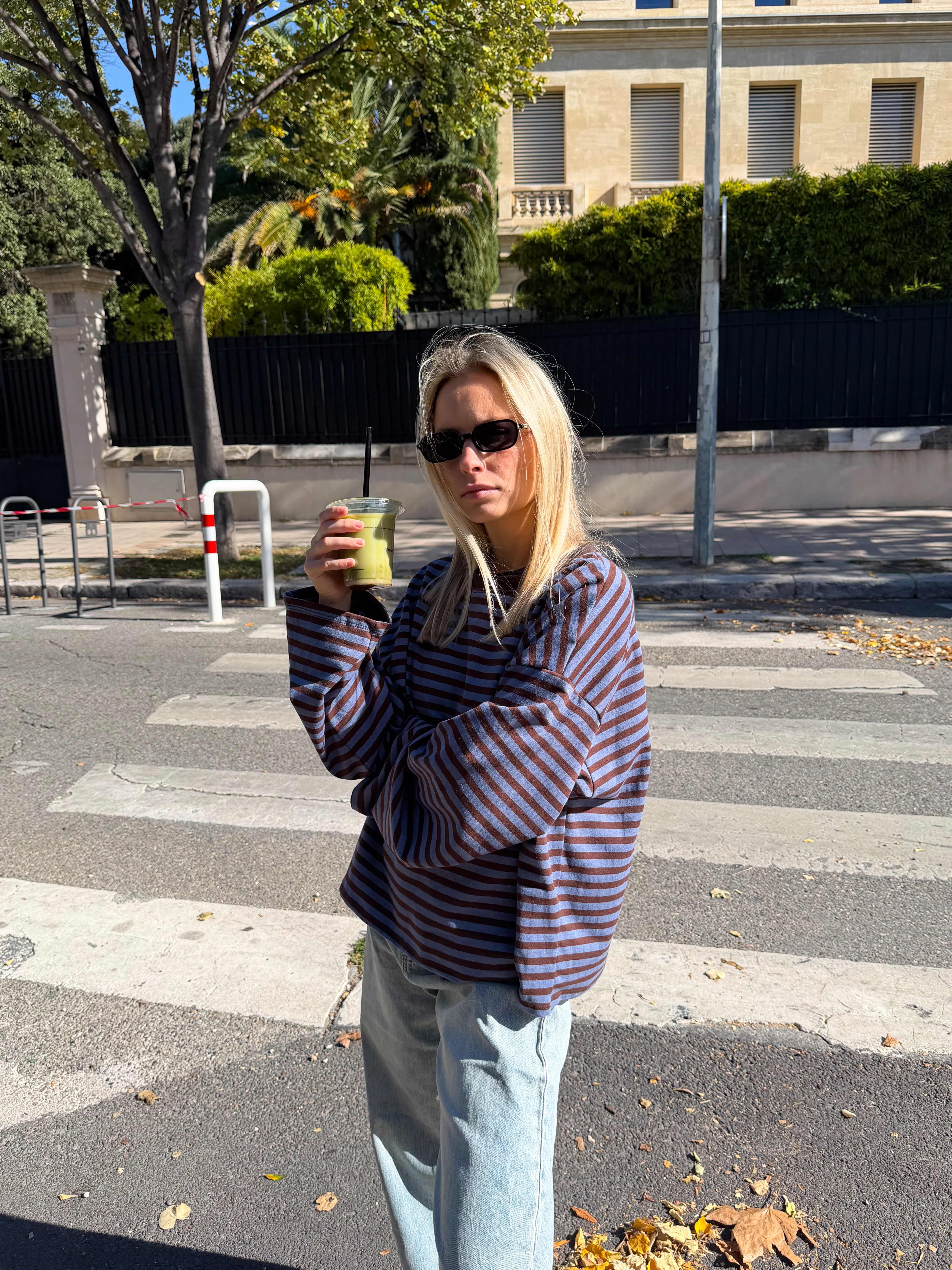 Tee-shirt Océane bleu gris et marron - Image 4