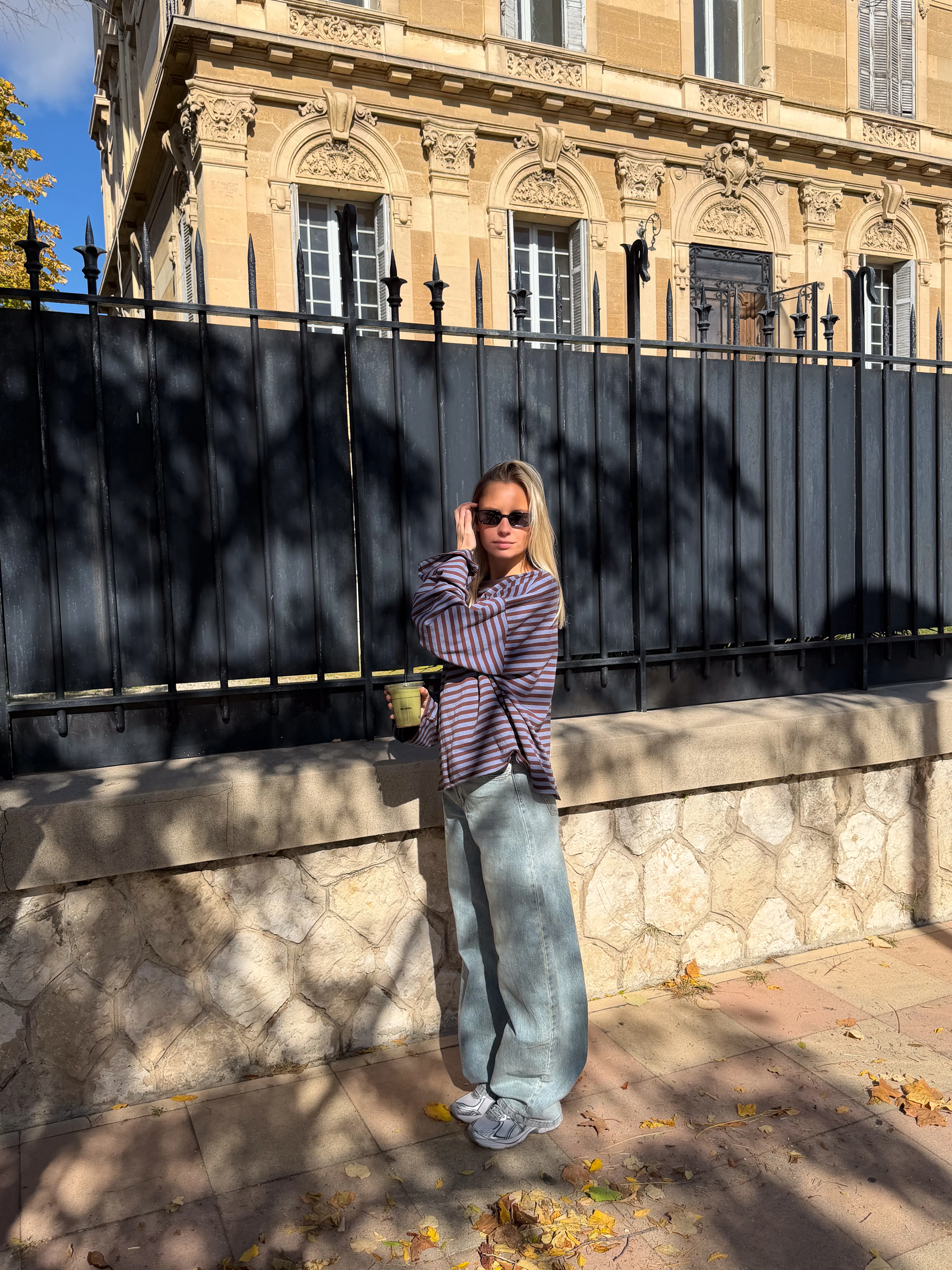 Tee-shirt Océane bleu gris et marron - Image 5