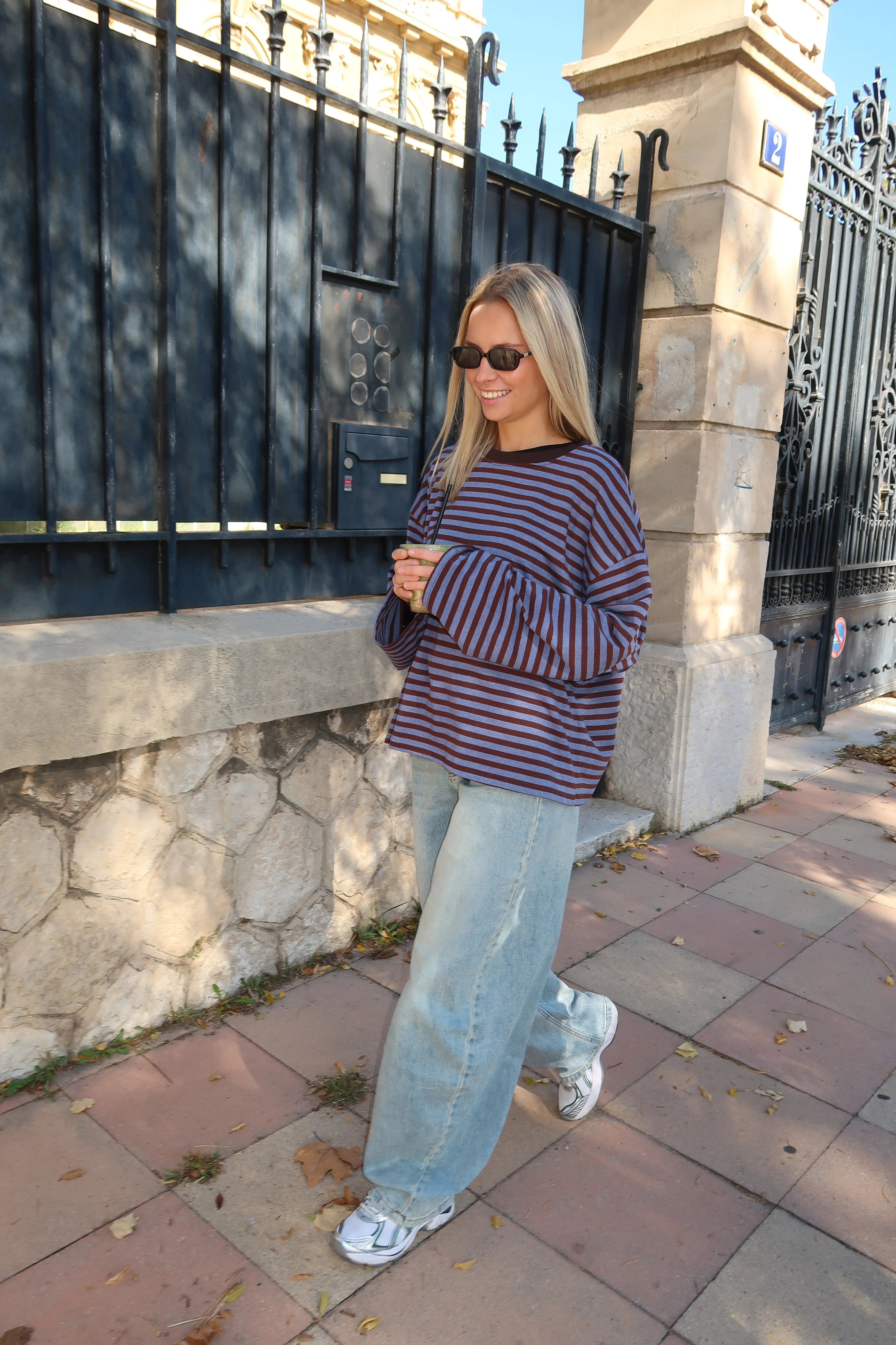 Tee-shirt Océane bleu gris et marron - Image 6