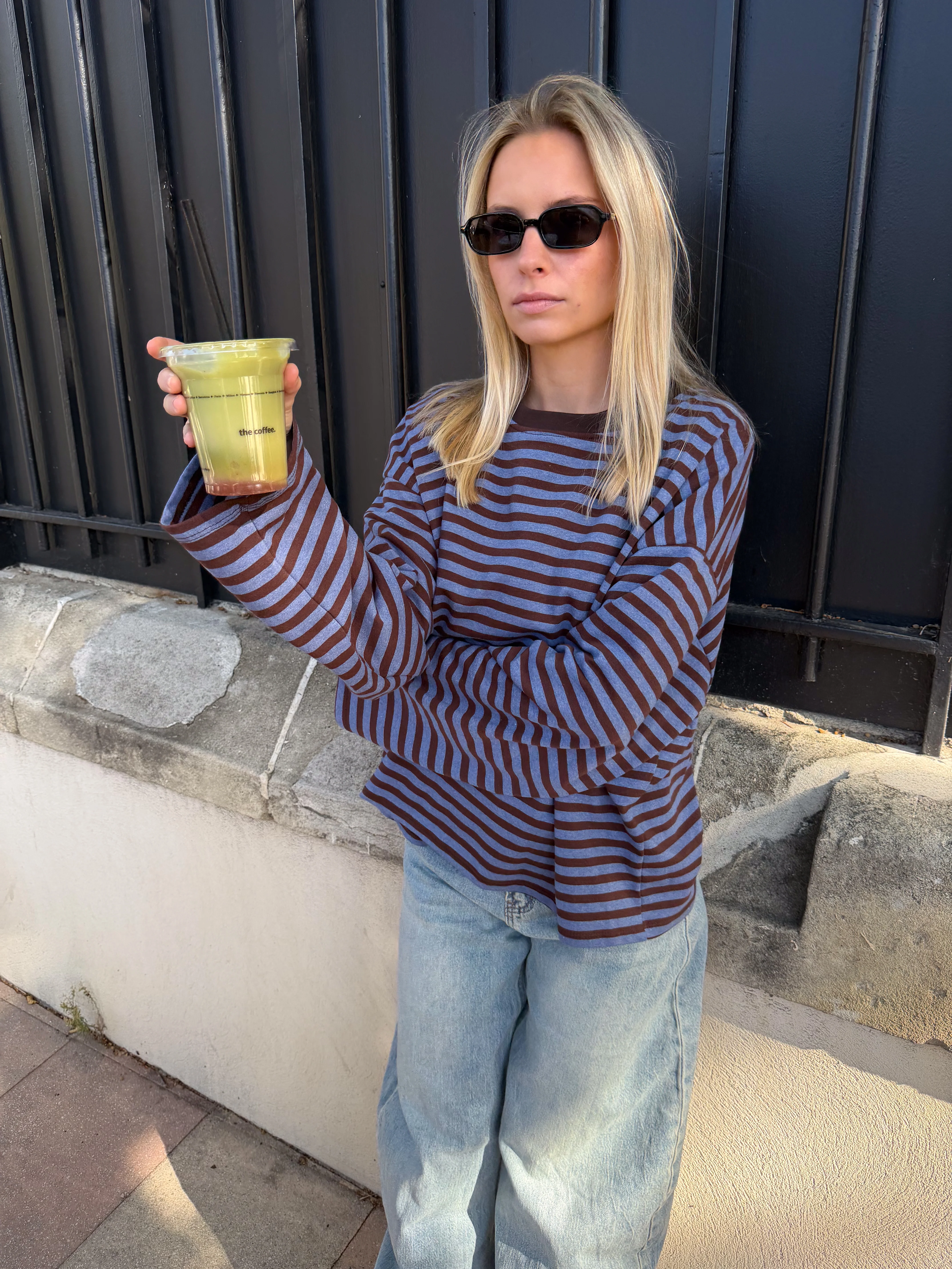 Tee-shirt Océane bleu gris et marron - Image 8