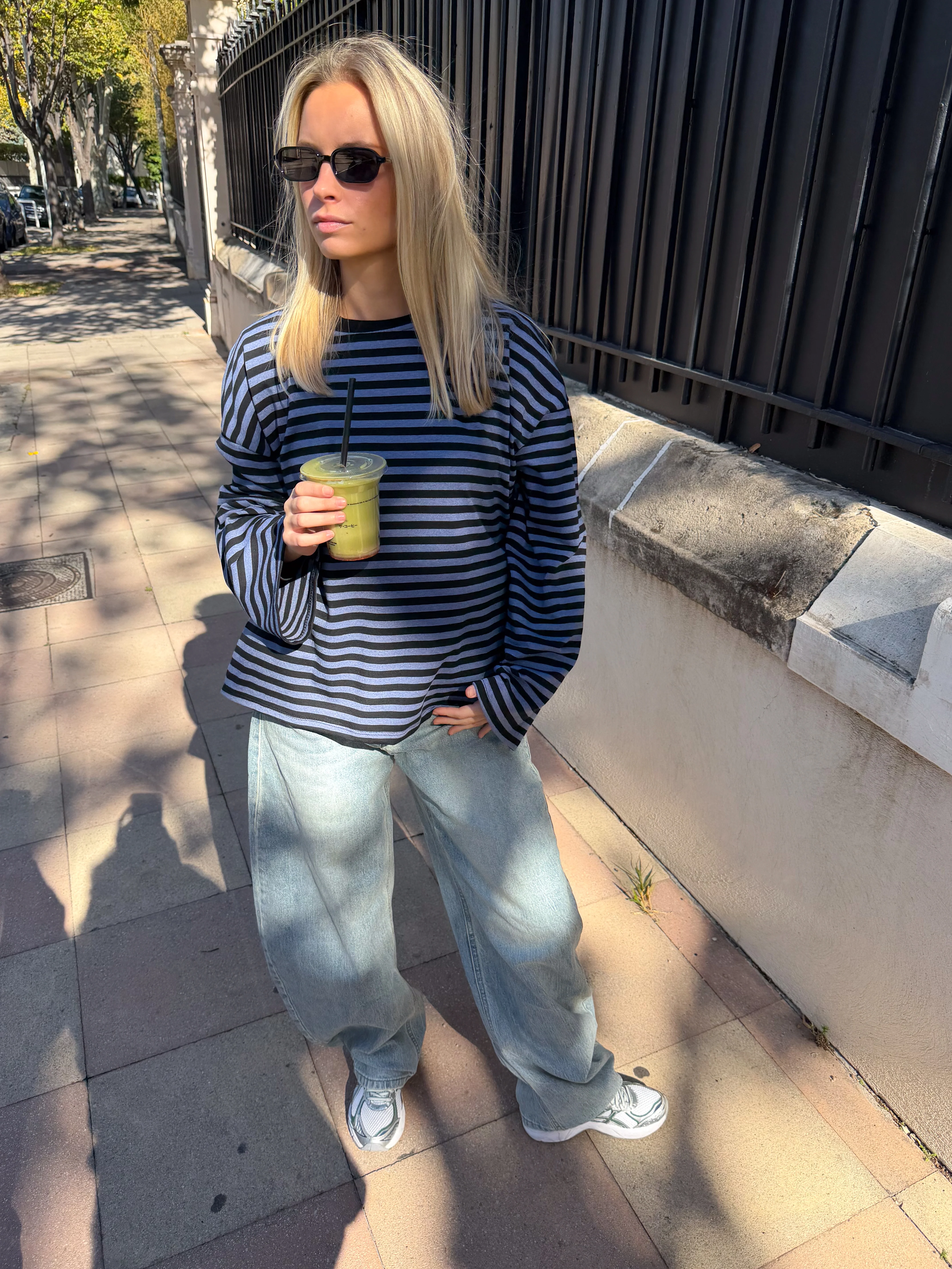 Tee-shirt Océane bleu gris et noir - Image 5