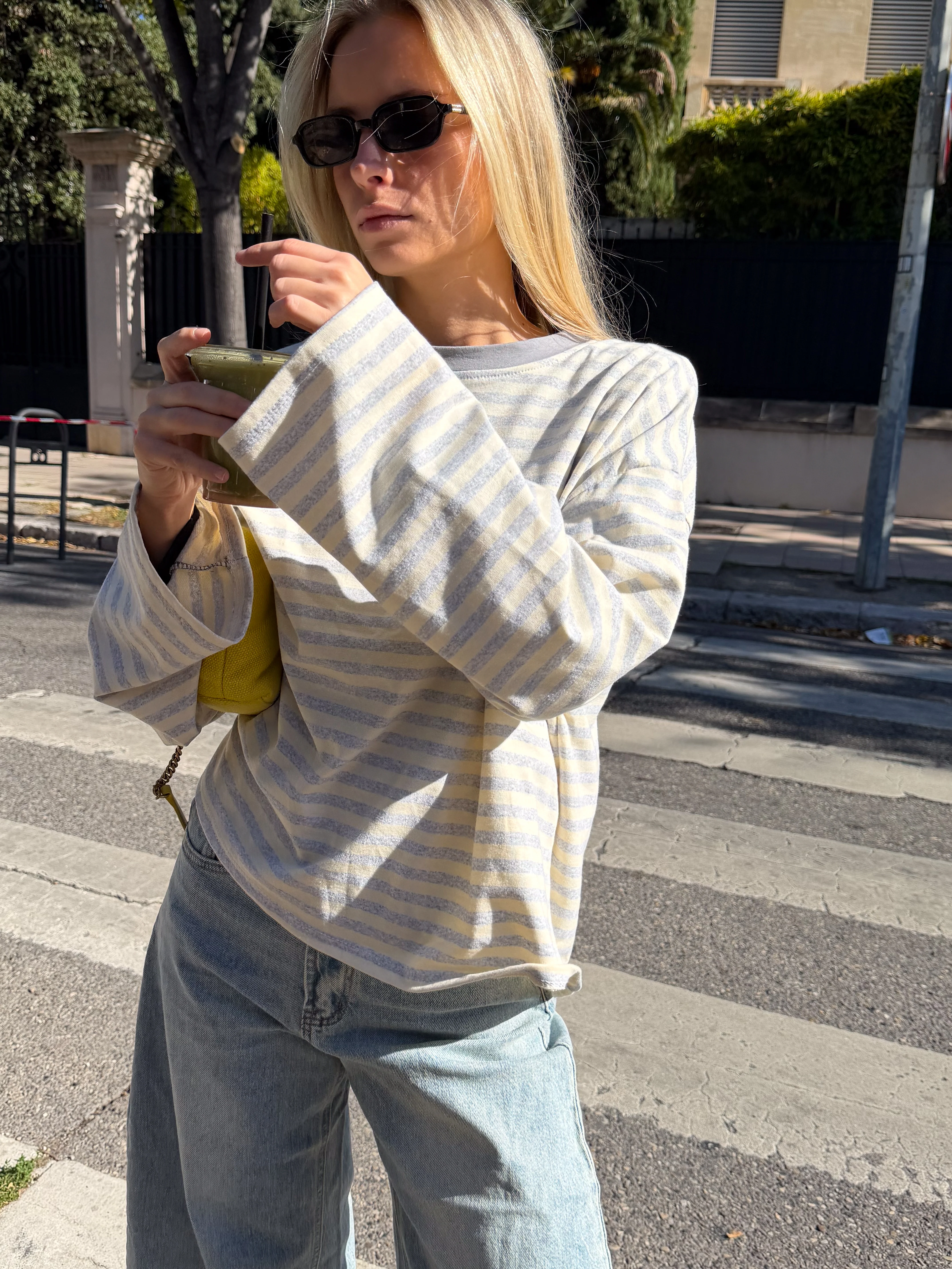 Tee-shirt Océane crème et gris - Image 4