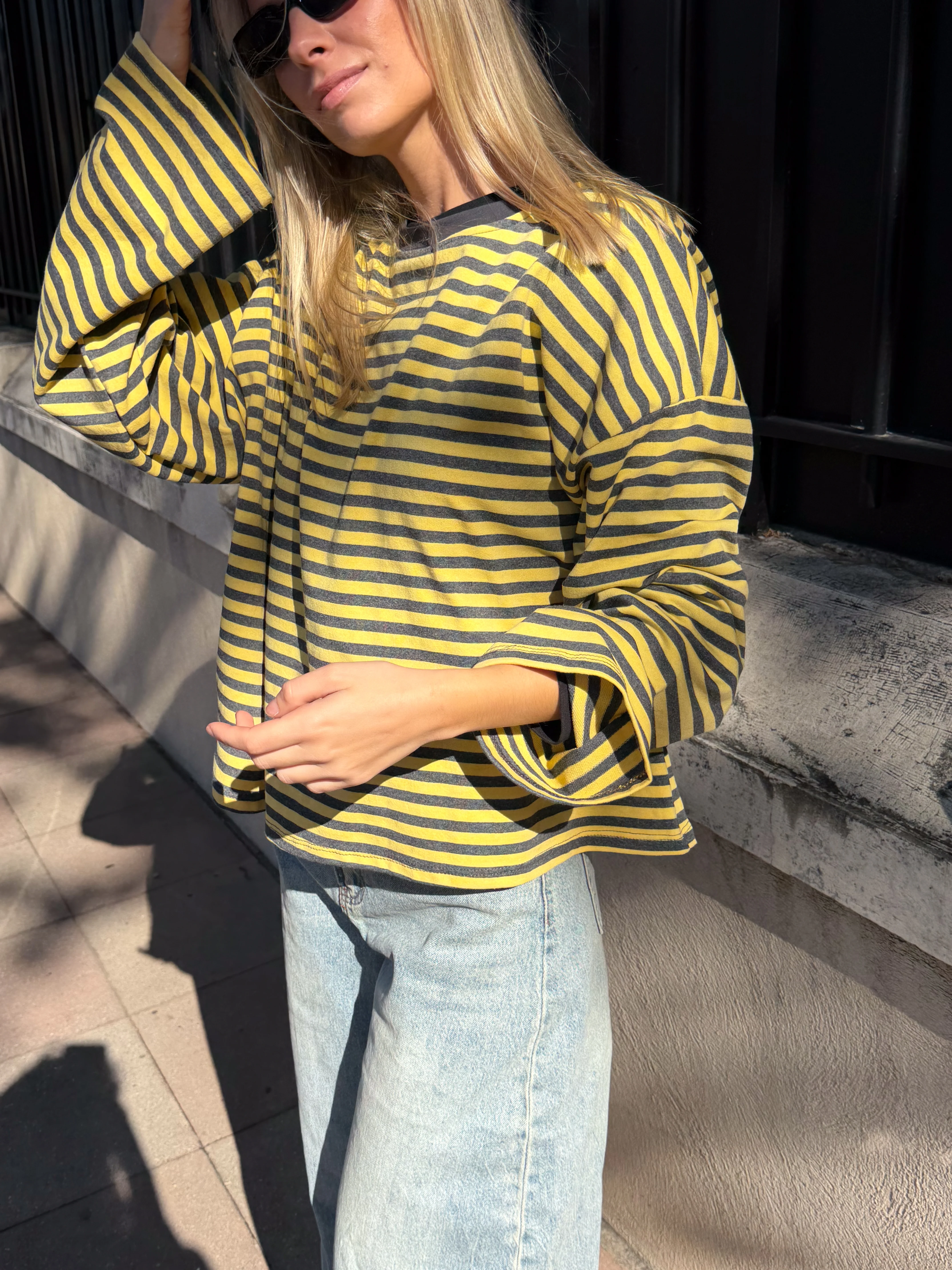 Tee-shirt Océane jaune et gris - Image 3