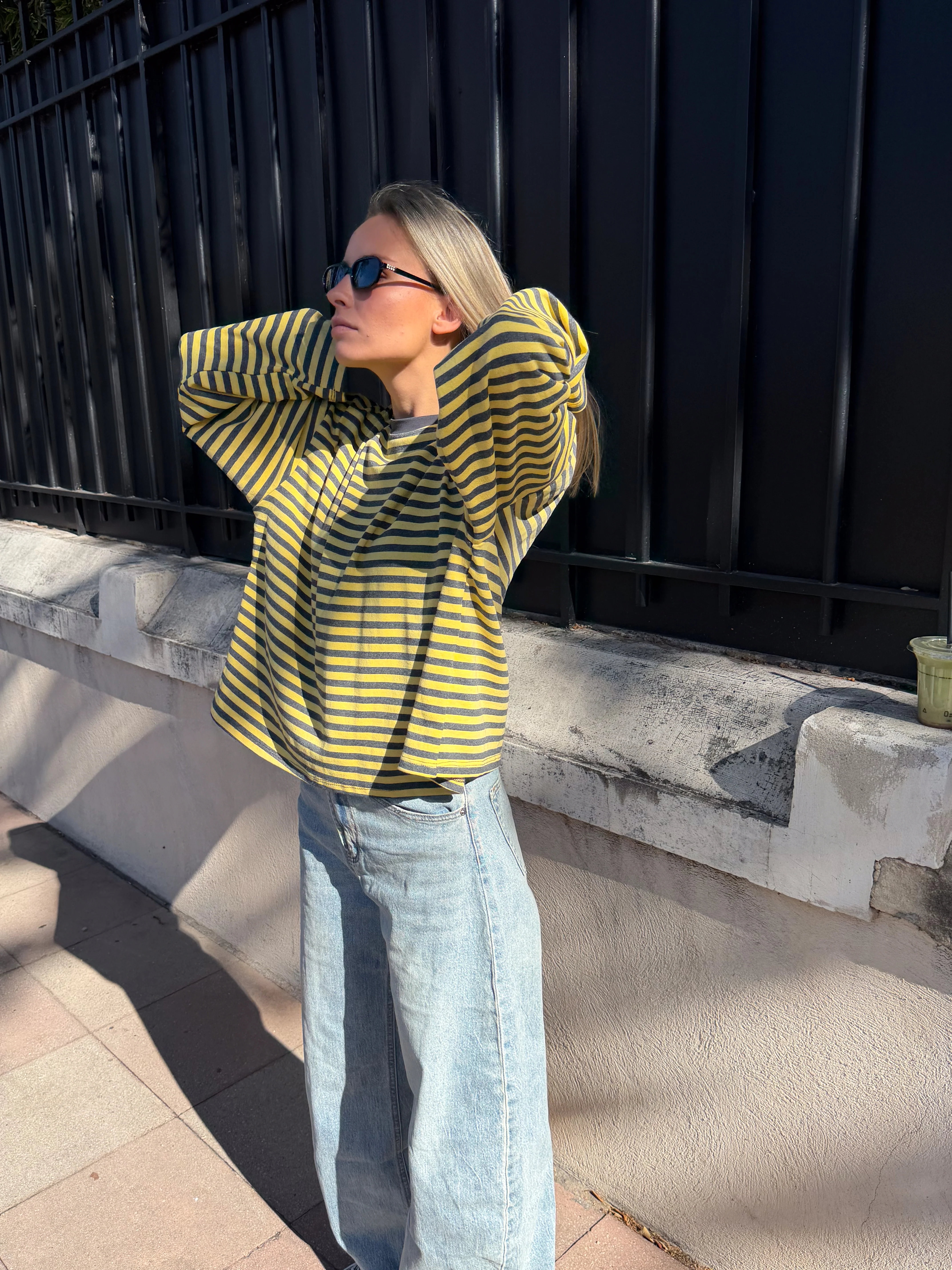 Tee-shirt Océane jaune et gris - Image 5