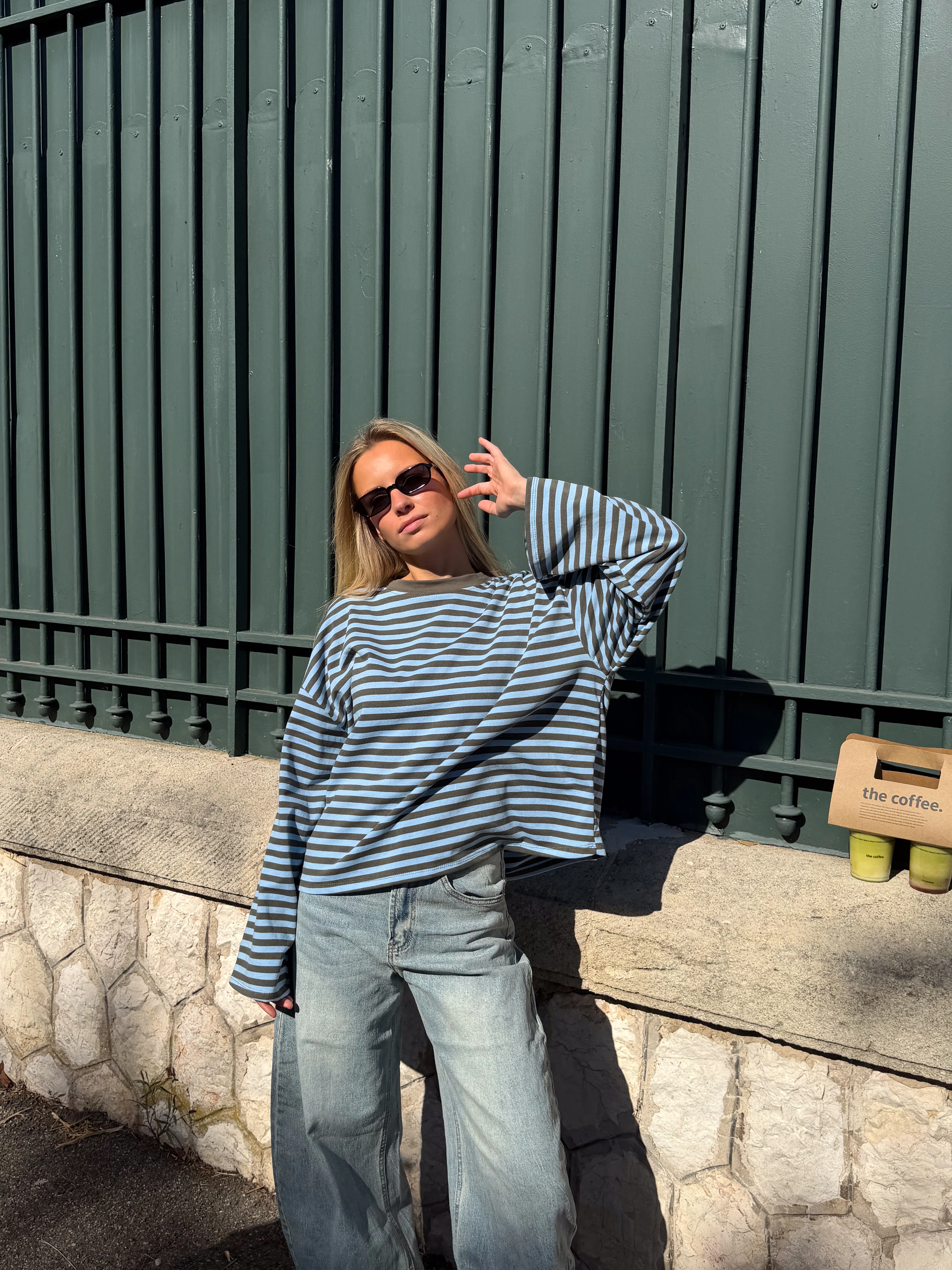 Tee-shirt Océane kaki et bleu - Image 4